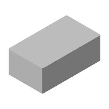Block of concrete isometric vector icon.Cartoon vector icon isolated on white background block of concrete.