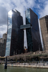 American Copper Buildings shot from a ferry on the hudson river