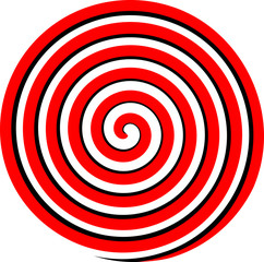 Abstract spiral background - illusion  graphic. Abstract spiral background from red and black curved ray stripes - illusion graphic. 