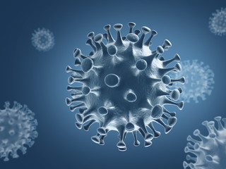 Coronavirus COVID-19, China virus, Bacteria, 3d rendering