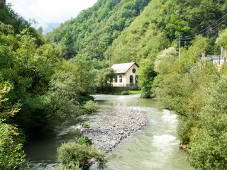 Fototapeta na wymiar Ravines of Taleggio valley.