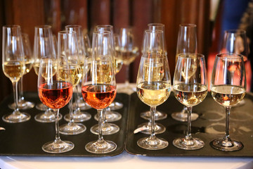  Glasses of champagne and sparkling wine served on event