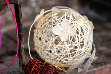 Small braided ball for wedding decoration