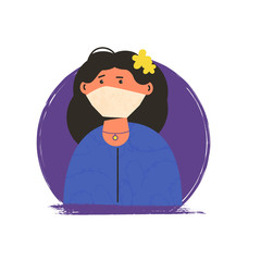 Coronavirus 2019 icon People in  medical face mask