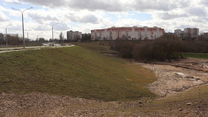 empty eastern european street whilst corona virus pandemic