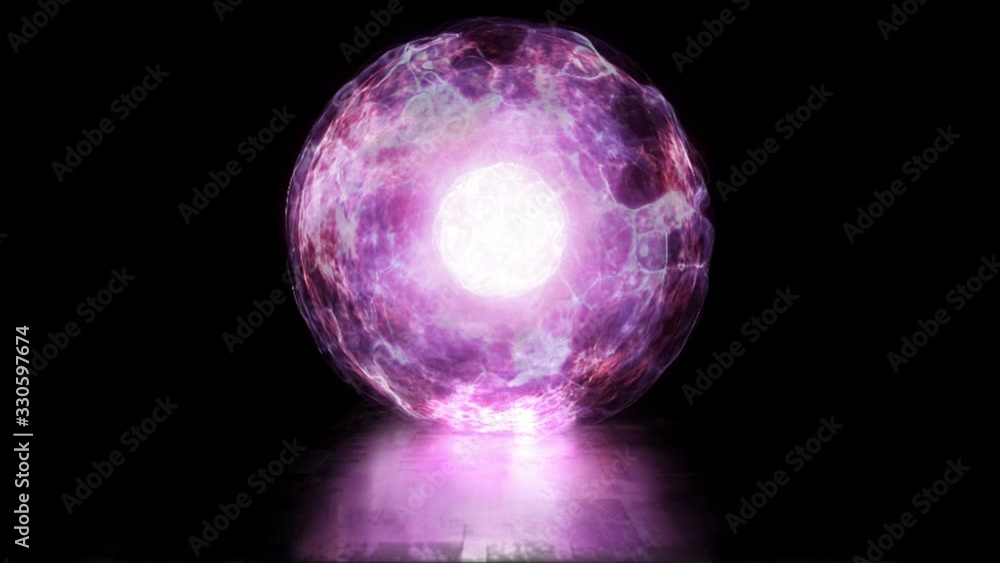 Aufkleber ball of energy and plasma in the core of the reactor. thermonuclear fusion with pulsating plasma flo