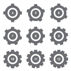 Gear Icon Config Settings Symbol, Gears Sign, Sprocket Silhouettes