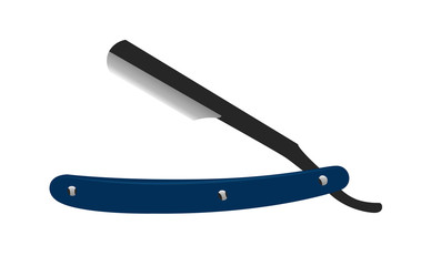 straight razor realistic vector illustration