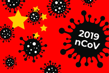Coronavirus COVID-19 outbreak in China. Chinese flag