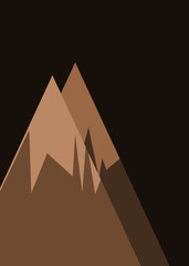 Fototapeta premium Moon and Mountains Panorame Generative Art background illustration