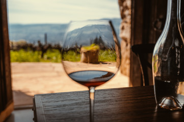 Transparent wine glass