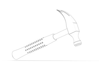 3d illustration of hammer isolated