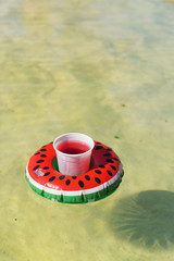 Floating drink in nature water