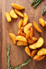 potatoes rustic on a wooden background