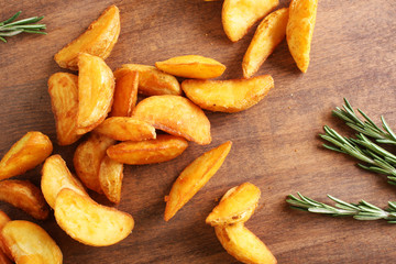 potatoes rustic on a wooden background