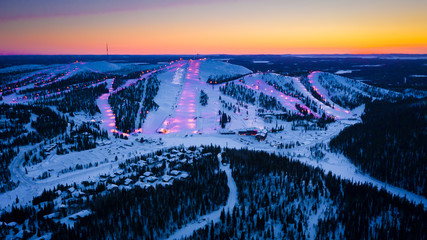 Ruka ski resort slopes