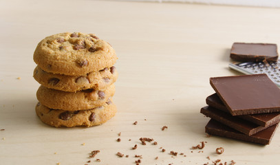 cookies with chocolate and grated chocolate