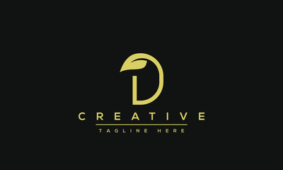 Creative modern letter D logo design, Minimalist D DD initial based vector icon.