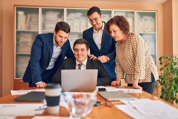 Business lawyers workers meeting at law firm office. Professional executive partners working on finance strategry at the workplace