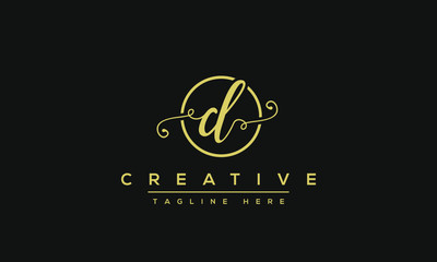 Fototapeta premium Creative modern letter D logo design, Minimalist D DD initial based vector icon.