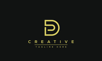 Creative modern letter D logo design, Minimalist D DD initial based vector icon.