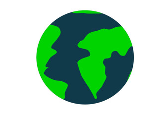 Planet Earth hand drawn design. Earth icon on the white background. Space, ecology, travel, world issues concept.