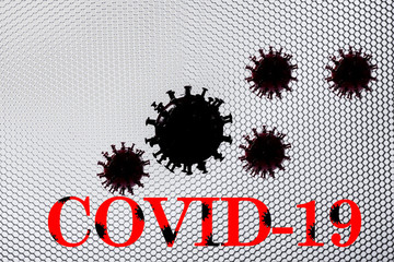 Virus cell.Image of Flu COVID-19.China pathogen respiratory influenza covid virus cells. 