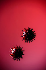 Virus cell.Image of Flu COVID-19.China pathogen respiratory influenza covid virus cells. 