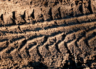 Wheel tracks on ground