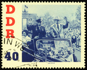 Visit of Soviet cosmonaut German Titov to GDR