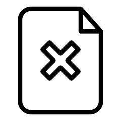 Close document icon. File with cancel symbol. Delete, remove doc page sign illustration for perfect mobile and web designs.