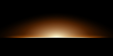 Transparent gold glowing light on a black background