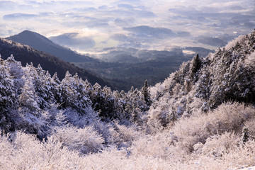 雪景色の足尾山