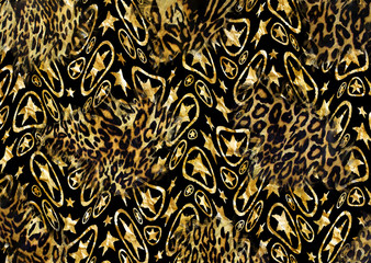 golden geometric pattern with fabric texture
