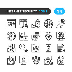 Internet security line icons. Outline symbols collection. Premium quality. Pixel perfect. Vector thin line icons set
