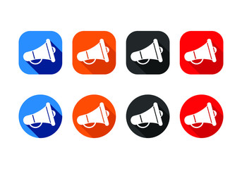 Electric megaphone or marketing advertising vector icon for apps and websites