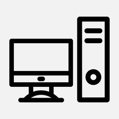 Desktop computer icon. PC symbol.