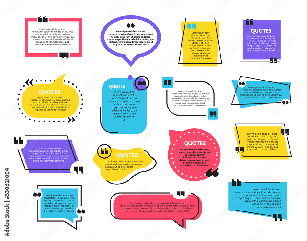 Aufkleber set of quote bubbles template in a flat design