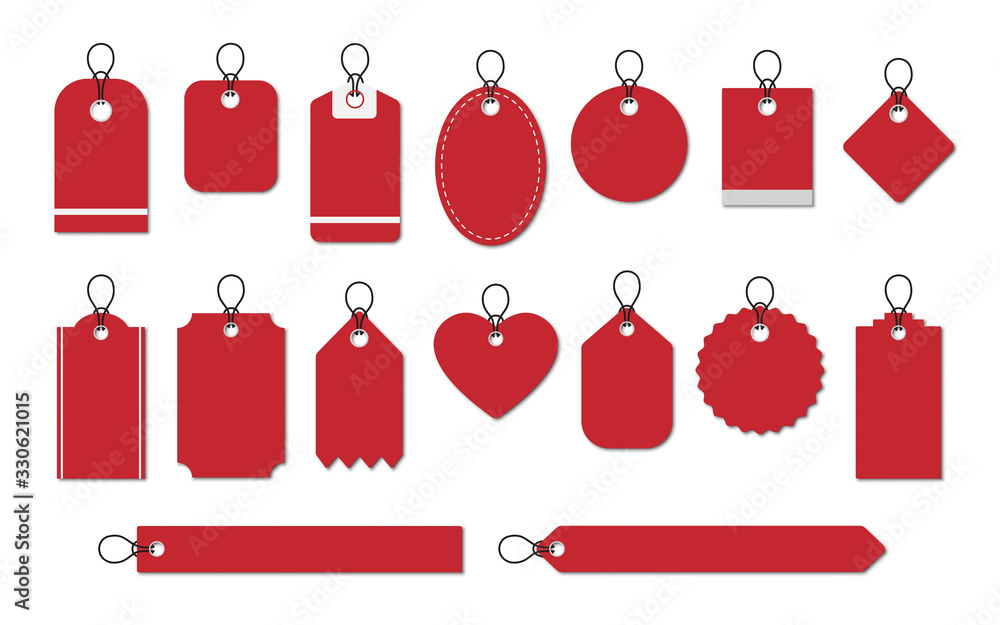 Poster set of blank labels tag template with shadow
