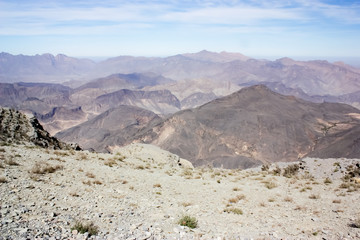 Paesaggi rocciosi monti Hajar Oman