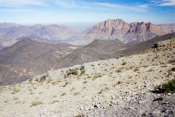 Paesaggi rocciosi monti Hajar Oman
