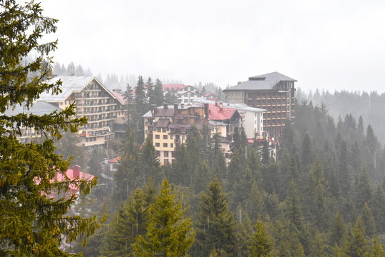 Pamporovo winter resort hotel complexes set among evergreen pine trees in the heart of Rhodope mountain The rounded safe guarded well maintained ski slopes and summits makes it suitable for beginners