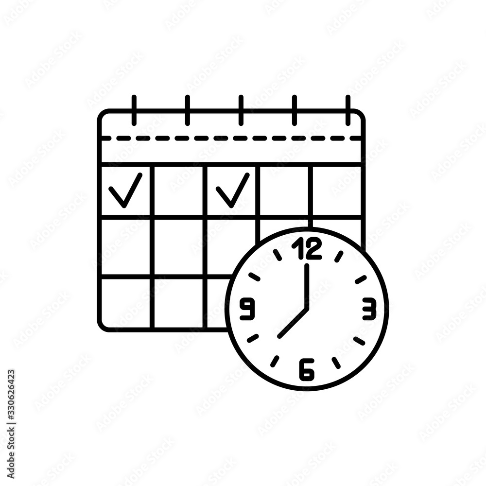 Poster calendar icon. simple line, outline vector elements of time management for ui and ux, website or mob