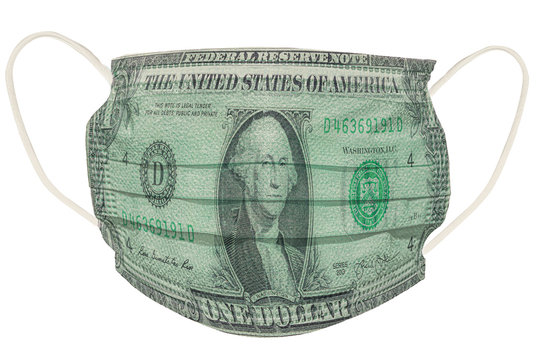 Medical Mask With One Dollar Bill Engraved