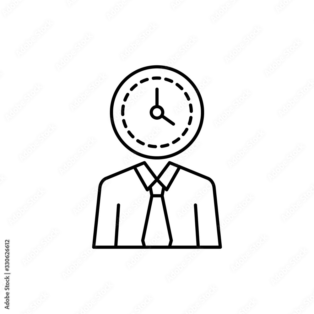 Aufkleber clock, avatar, man icon. simple line, outline vector elements of time management for ui and ux, webs