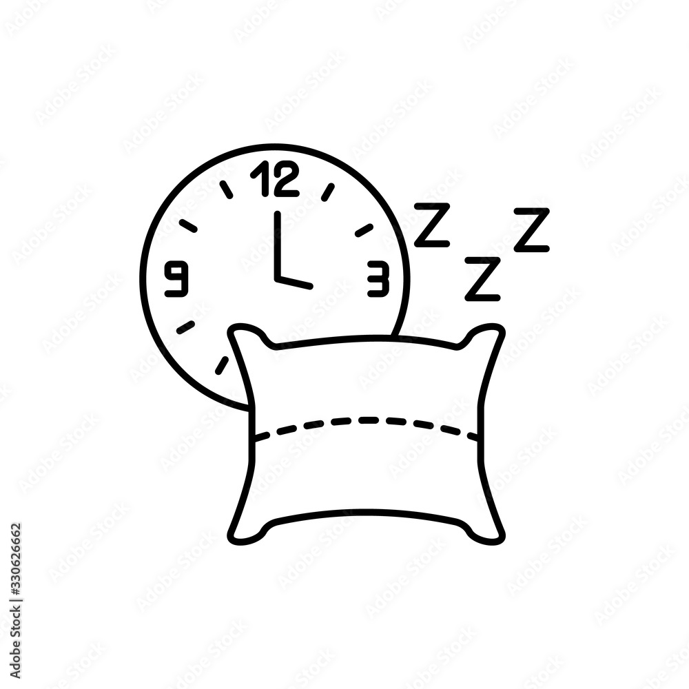 Aufkleber clock, sleep, pillow icon. simple line, outline vector elements of time management for ui and ux, we