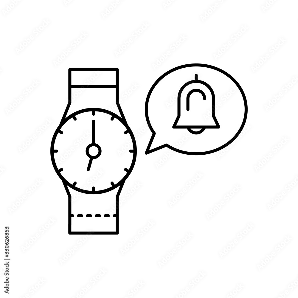 Poster clock, watch, bell, chat icon. simple line, outline vector elements of time management for ui and ux