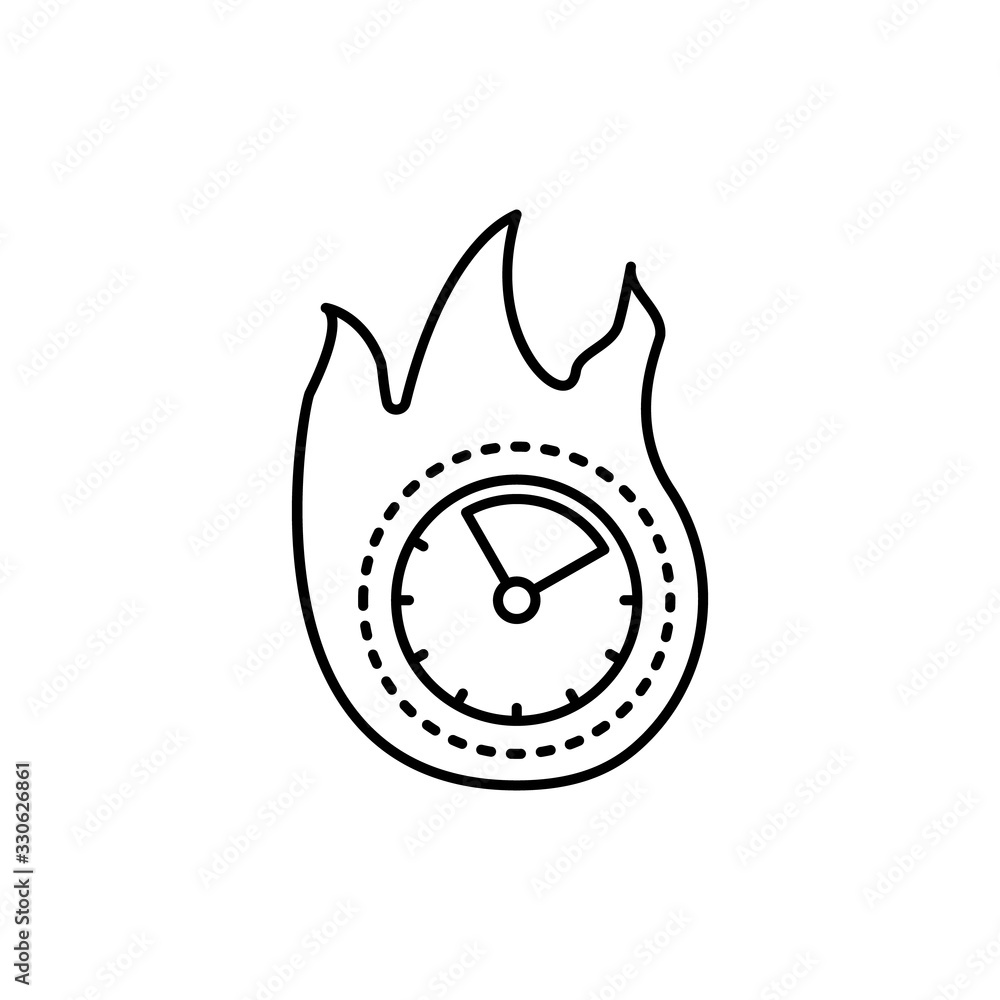 Aufkleber clock, fire icon. simple line, outline vector elements of time management for ui and ux, website or 
