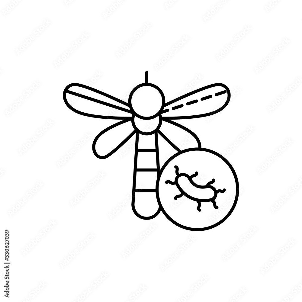 Poster virus, mosquito icon. simple line, outline vector elements of epidemic for ui and ux, website or mob