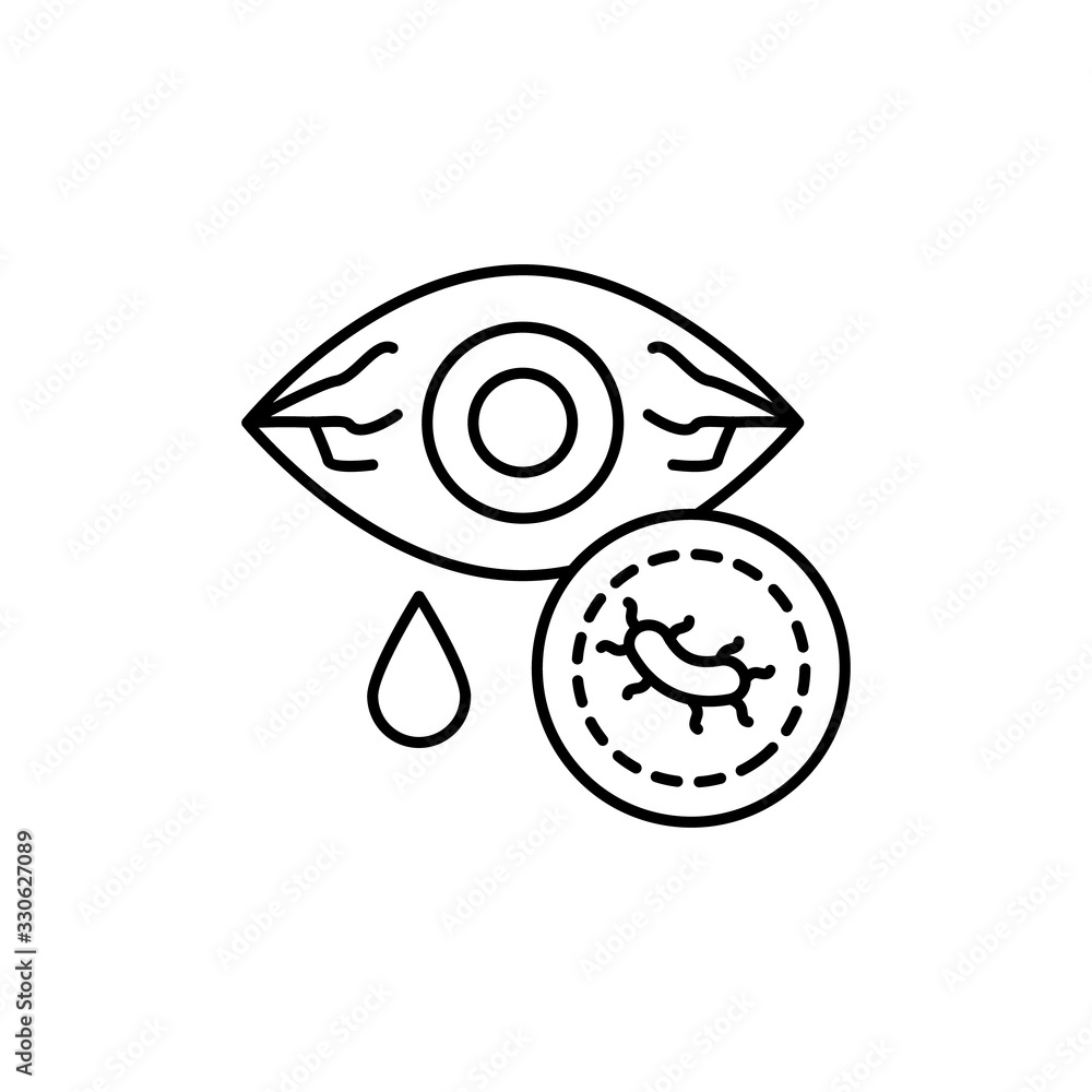 Poster virus, eye, tear icon. simple line, outline vector elements of epidemic for ui and ux, website or mo
